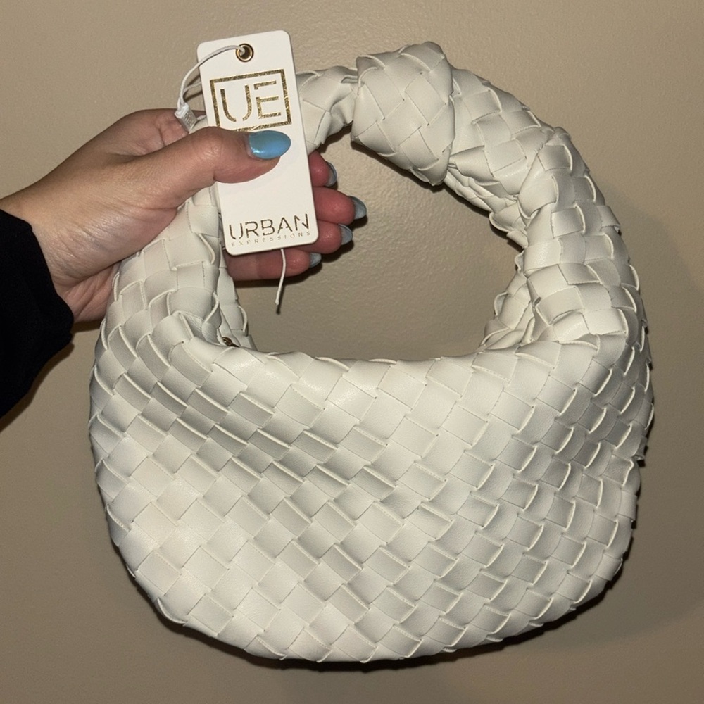 Woven ivory colored purse